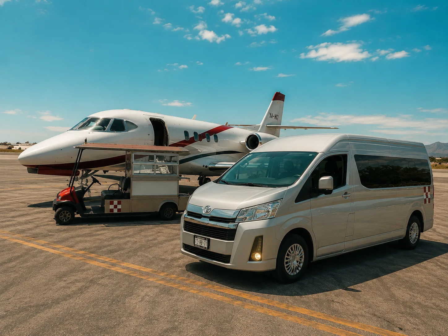 Toyota Hiace for private airport transfers in Los Cabos